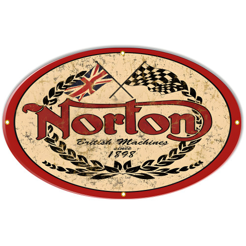 Norton 1898 Motorcycle Metal Sign - 15" x 24"