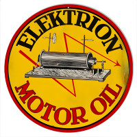 Elektrion Motor Oil Garage Shop Metal Sign - 14" Round