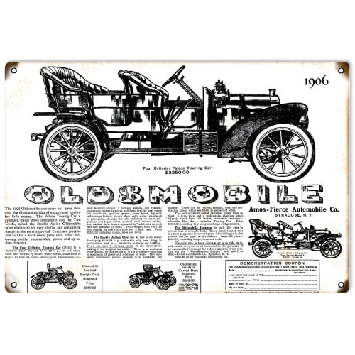 1906 Oldsmobile Automobile Metal Sign - 12" x 18"