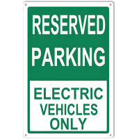 Electric Vehicles Only Parking Metal Sign - 12" x 18"