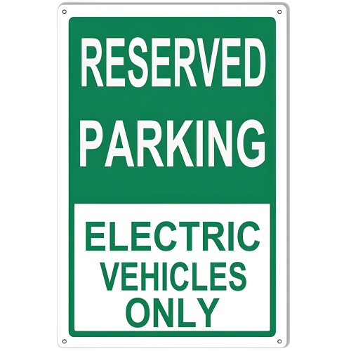 Electric Vehicles Only Parking Metal Sign - 12" x 18"