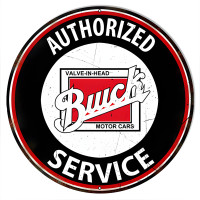 Buick Service Authorized Motor Oil Metal Sign - 30" round
