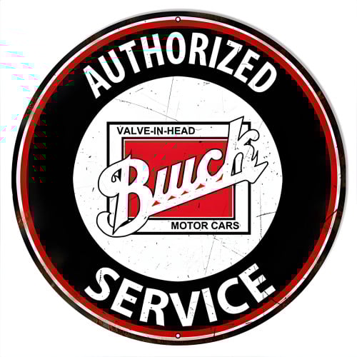 Buick Service Authorized Motor Oil Metal Sign - 30" x 30"