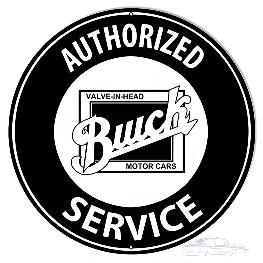 Authorized Buick Service Motor Oil Gas Metal Sign - 14" Round Authorized Buick Service Motor Oil Gas Metal Sign - 14" Round