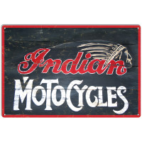 Indian Motocycles Vintage Metal Sign - 12" x 18"