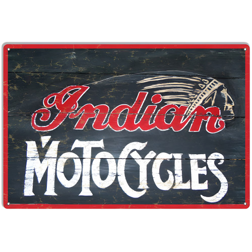 Indian Motocycles Vintage Metal Sign - 12" x 18"