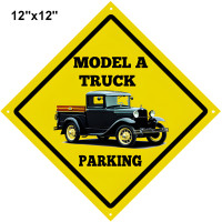 Model A Truck Parking Reproduction Garage Shop Metal Sign - 12" x 12"