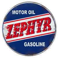 Zephyr Motor Oil Metal Sign - 30" Round