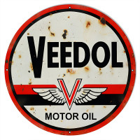 Veedol Motor Oil Metal Sign - 30" Round