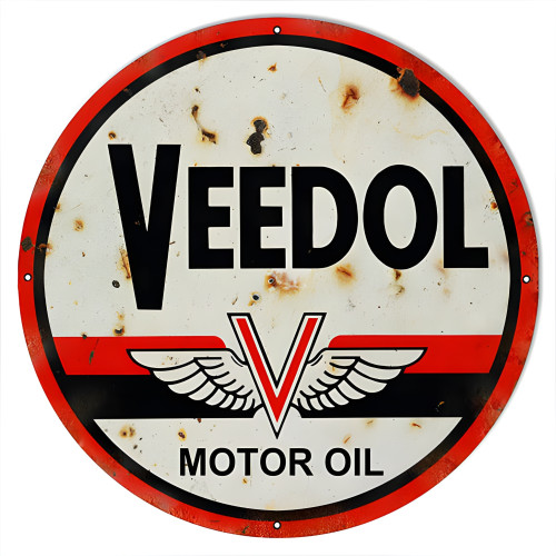 Veedol Motor Oil Metal Sign - 30" Round