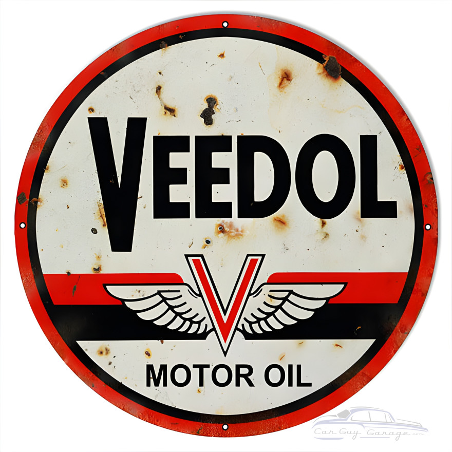 Veedol Motor Oil Metal Sign - 30" Round Veedol Motor Oil Metal Sign - 30" Round