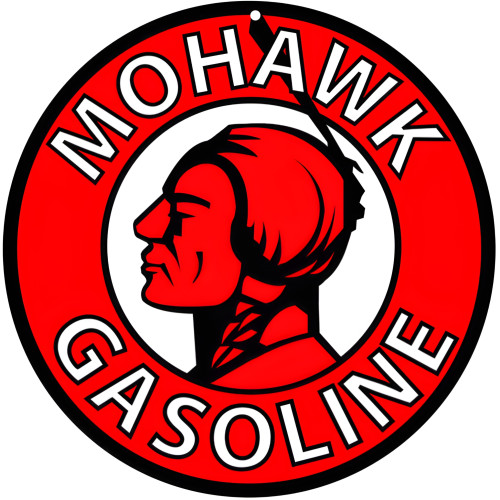 Mohawk Gasoline Service Station Metal Sign - 14" Round