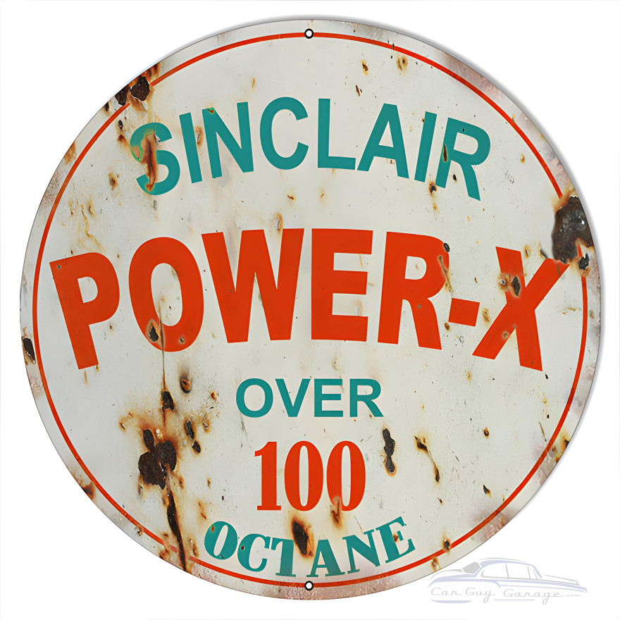 Sinclair Power-X Motor Oil Metal Sign - 24" Round Sinclair Power-X Motor Oil Metal Sign - 24" Round