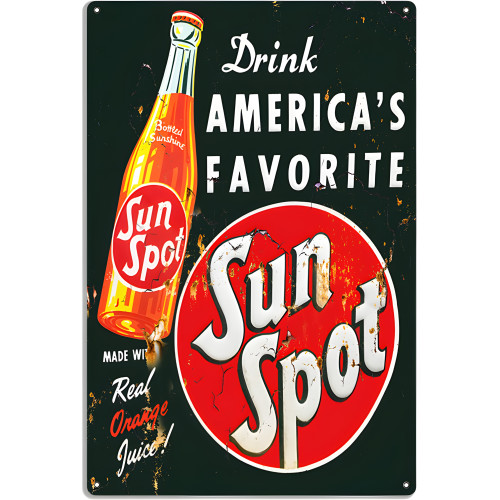 America's Favorite Soda Sun Spot Metal Sign - 12" x 18"