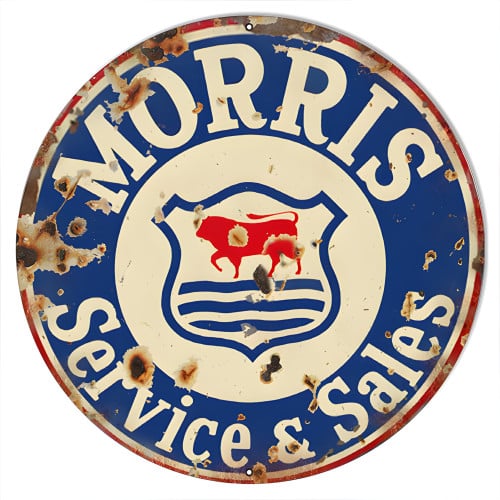 Morris Service And Sales Metal Sign - 18" Round