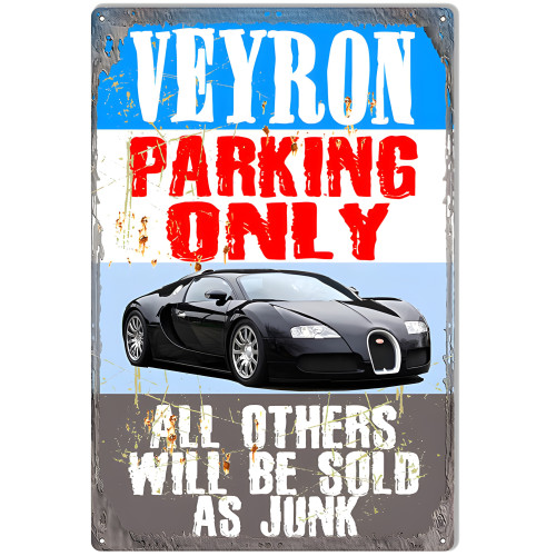 Veyron Parking Only Metal Sign - 12" x 18"