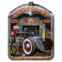 Genuine Stolen Parts Rat Rod Garage Metal Sign - 14" x 18"