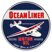Ocean Liner Motor Oil Metal Sign - 14" Round