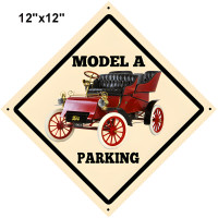 Model A Truck Parking Reproduction Vintage Automobile Metal Sign - 12" x 12"