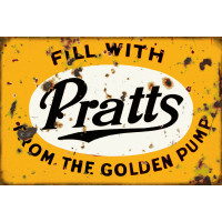 Pratt's Golden Pump Motor Oil Metal Sign - 12" x 18"