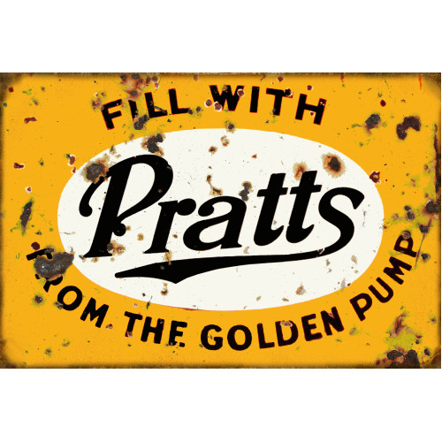 Pratt's Golden Pump Motor Oil Metal Sign - 12" x 18"
