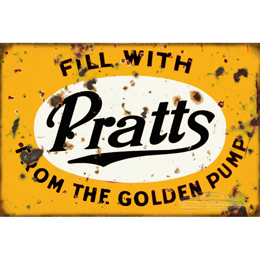 Pratt's Golden Pump Motor Oil Metal Sign - 12" x 18" Pratt's Golden Pump Motor Oil Metal Sign - 12" x 18"