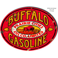 Buffalo Motor Oil Reproduction Gasoline Metal Sign - 26" x 34"