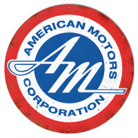 American Motors Corporation Vintage Reproduction Metal Sign - 18" Round