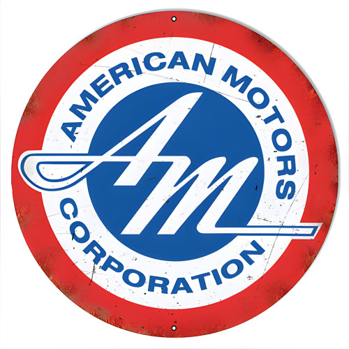 American Motors Corporation Vintage Reproduction Metal Sign - 18" Round