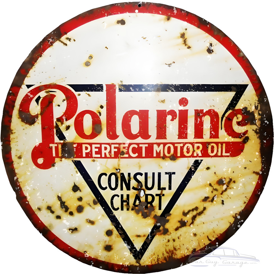 Polarine The Perfect Motor Oil Consult Chart Metal Sign - 14" Round Polarine The Perfect Motor Oil Consult Chart Metal Sign - 14" Round