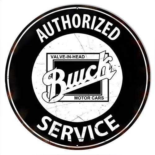 Buick Service Authorized Motor Oil Metal Sign - 30" x 30"