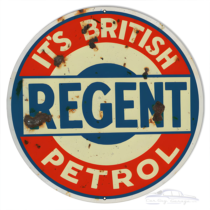 British Regent Petrol Metal Sign - 24" Round British Regent Petrol Metal Sign - 24" Round