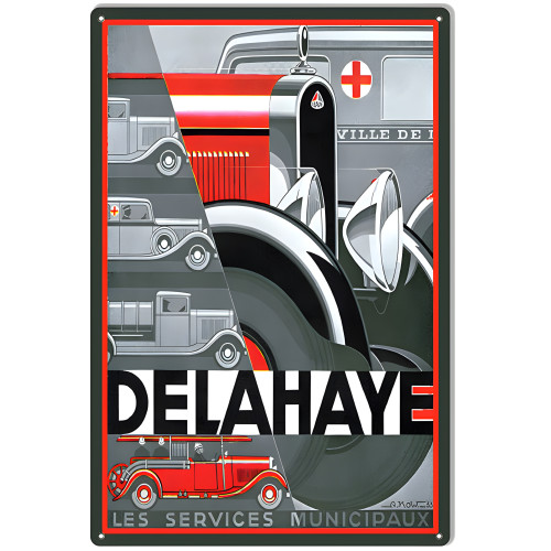Delahaye Automobile Reproduction Garage Shop Metal Sign - 12" x 18"