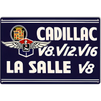 Cadillac La Salle V8 Garage Shop Metal Sign - 16" x 24"