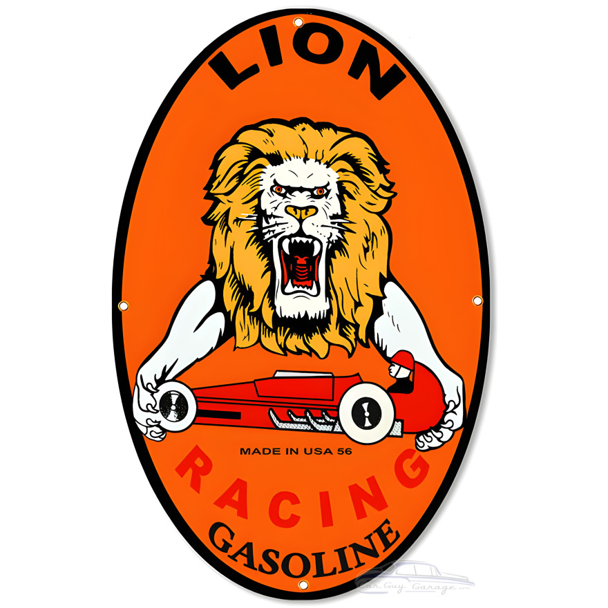 Lion Racing Gasoline Metal Sign - 23.5" x 15" Lion Racing Gasoline Metal Sign - 23.5" x 15"