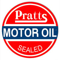 Pratts Motor Oil Metal Sign - 24" Round