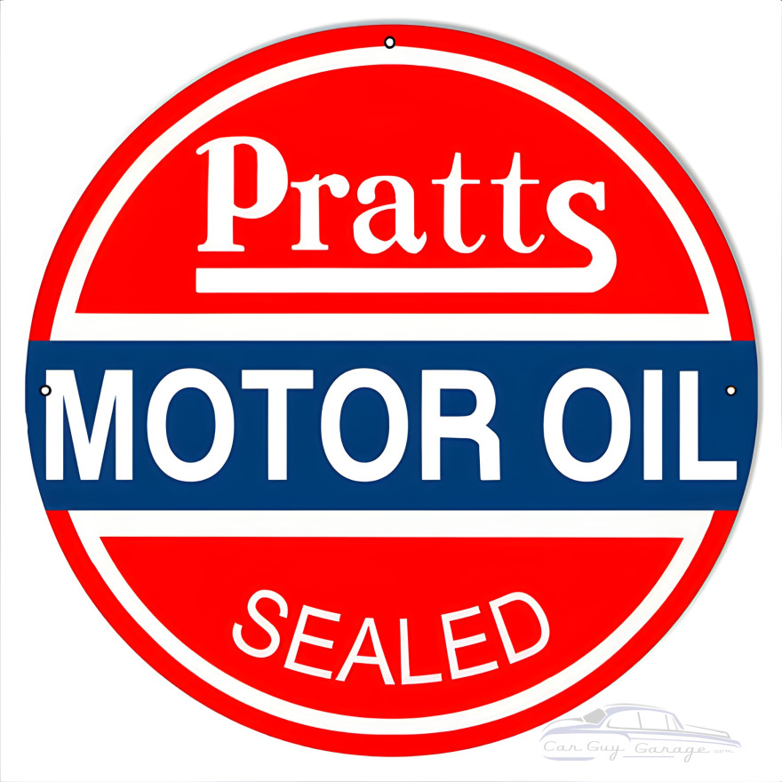 Pratts Motor Oil Metal Sign - 24" Round Pratts Motor Oil Metal Sign - 24" Round
