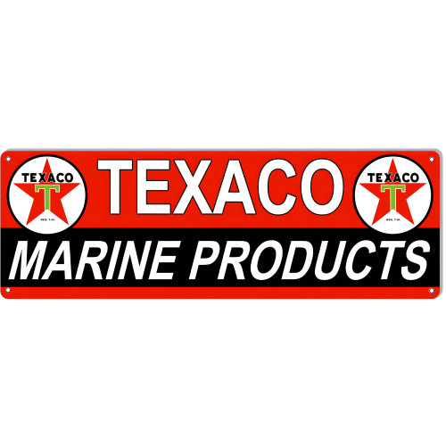 Texaco Marine Products Motor Oil Metal Sign - 8" x 24"