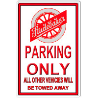 Studebaker Parking Only Metal Sign - 12" x 18"