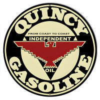 Quincy Gasoline Cut Out Metal Sign - 14" x 14"