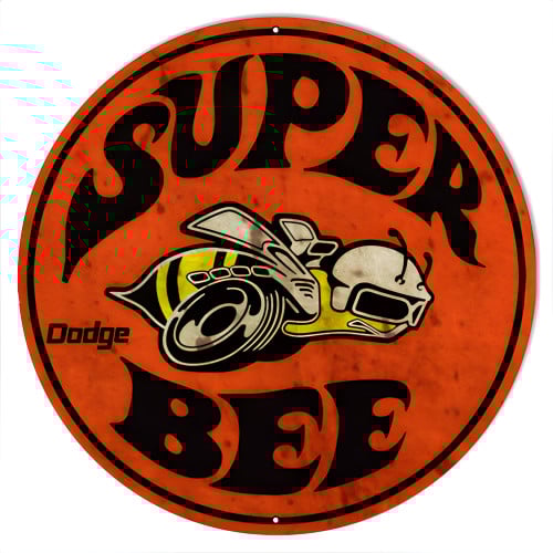 Super Bee Dodge Reproduction Motor Oil Metal Sign - 14" Round