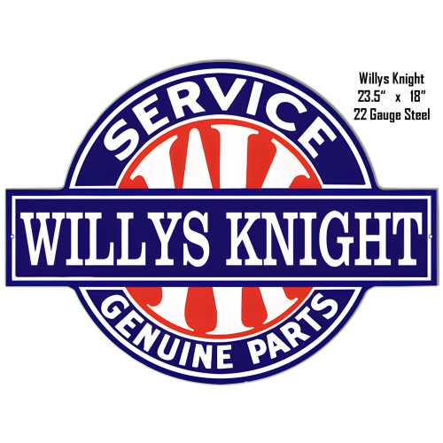 Willys Knight Service Metal Sign - 18" x 23.5"
