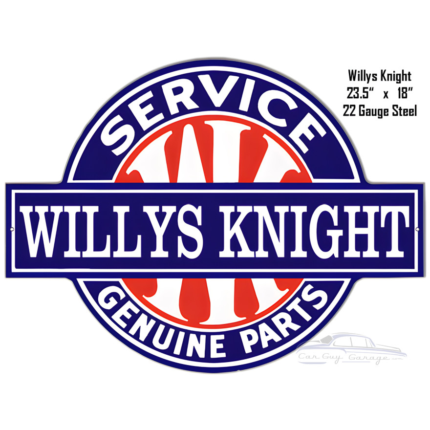 Willys Knight Service Metal Sign - 18" x 23.5" Willys Knight Service Metal Sign - 18" x 23.5"