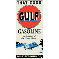 Good Gulf Gasoline Motor Oil Metal Sign - 11" x 24"