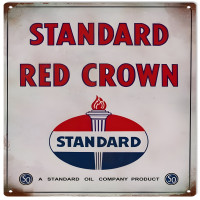Standard Red Crown Motor Oil Metal Sign - 12" x 12"