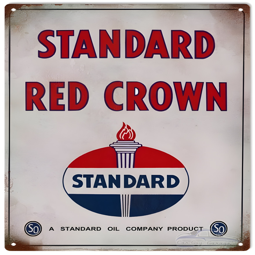 Standard Red Crown Motor Oil Metal Sign - 12" x 12" Standard Red Crown Motor Oil Metal Sign - 12" x 12"