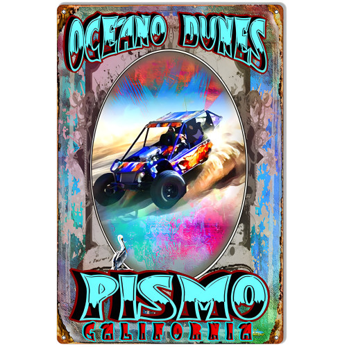 Oceano Dunes Pismo Metal Sign - 12" x 18"