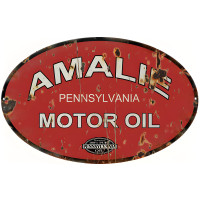 Amalie Motor Oil Oval Metal Sign - 11" x 18"