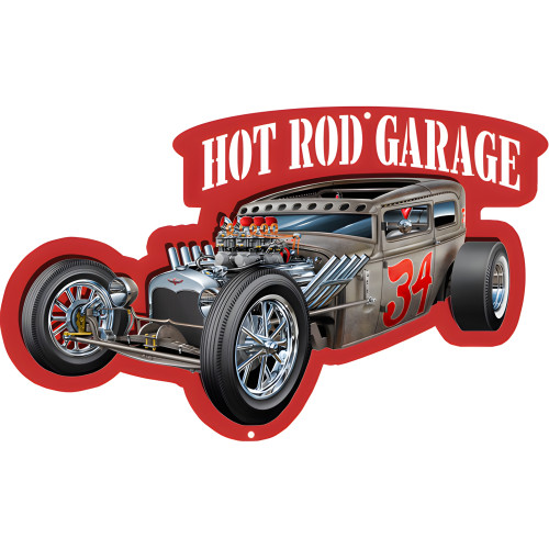 Hot Rod Garage 3D Wall Art Metal Sign - 14" x 20"