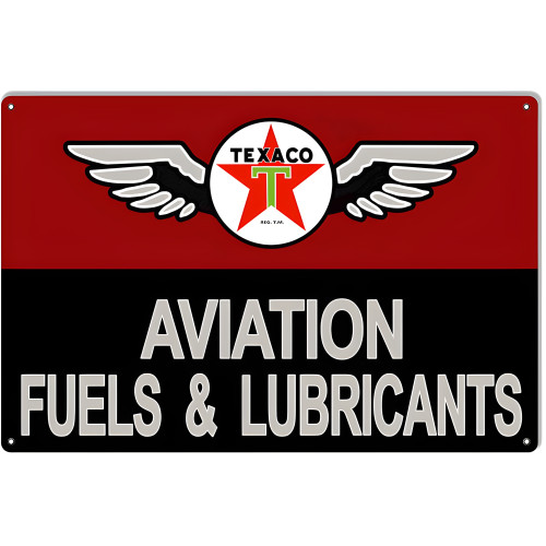 Texaco Fuels And Lubrication Garage Shop Metal Sign - 16" x 24"